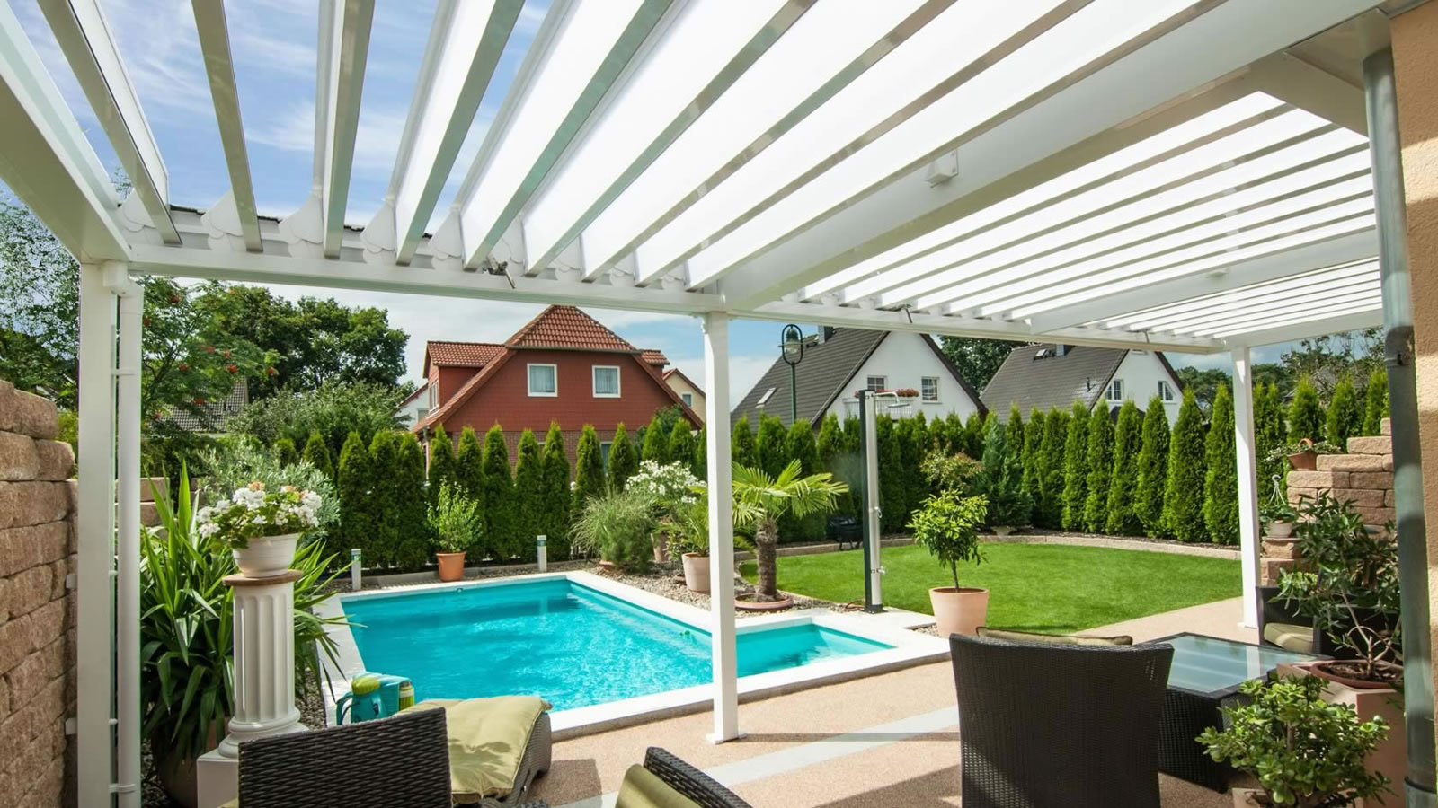 Unser FLEDMEX<sup>®</sup> Lamellendach: Nicht nur etwas für die Terrasse