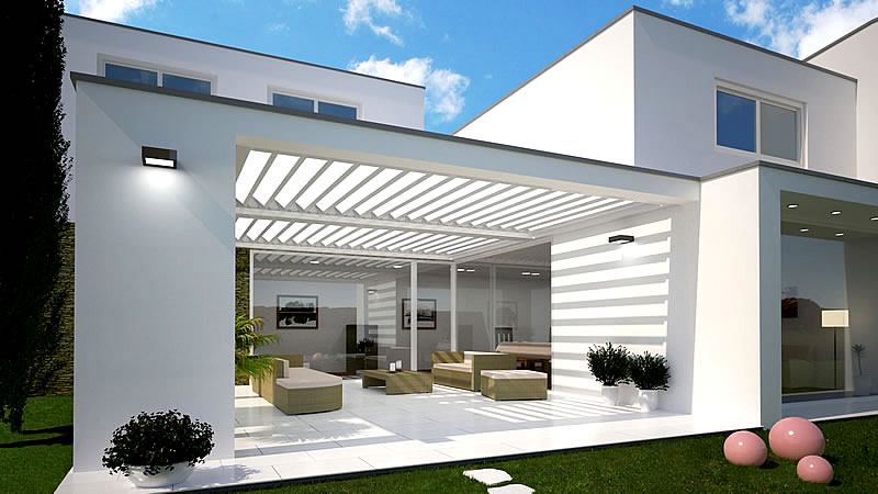 Fledmex Lamellendach De Luxe
integriert in ein Atrium
